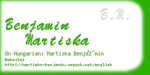 benjamin martiska business card